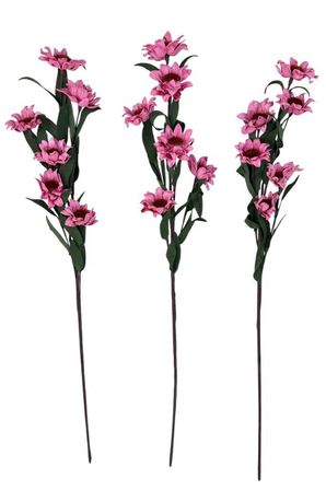 Yapay Çiçek Lateks Papatya Dalı PEMBE 6 Çiçekli 60 cm Gerçek Dokulu Dekoratif Çiçek