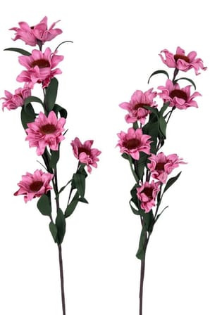 Yapay Çiçek Lateks Papatya Dalı PEMBE 6 Çiçekli 60 cm Gerçek Dokulu Dekoratif Çiçek