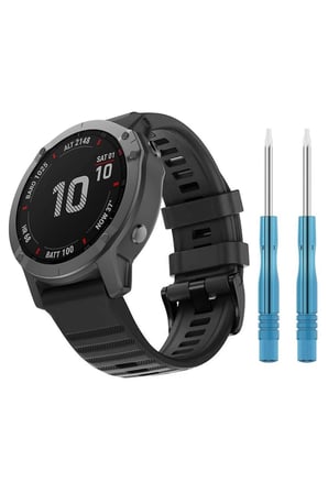 Garmin Forerunner 970 Kordon Silikon Quickfit Özellikli Yedek Kayış Siyah