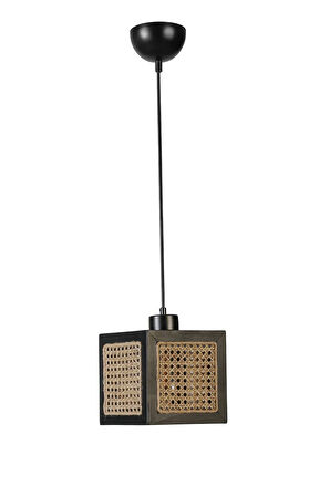 KUMSAL TEKLİ SİYAH RATTAN SARKIT