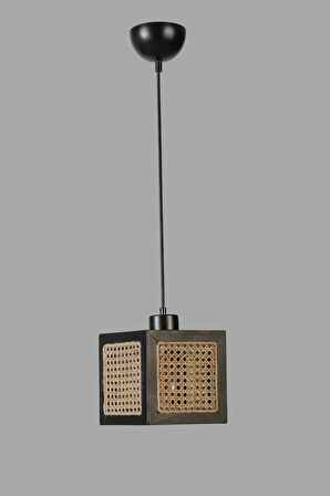 KUMSAL TEKLİ SİYAH RATTAN SARKIT