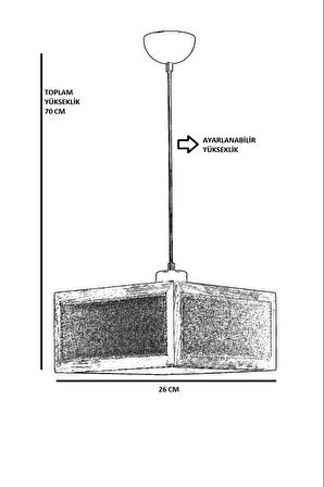 KUMSAL BÜYÜK TEKLİ SİYAH RATTAN AVİZE