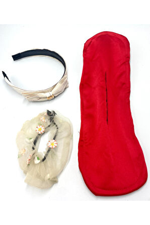 Renkli Desenli Taç Toka Bandana Set