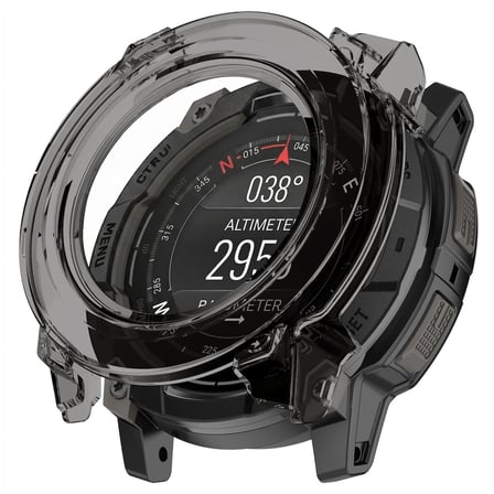 CaseOnn Garmin Instinct 3 - 50 mm AMOLED Kılıf Darbeye Dayanıklı Kasa Koruyucu Esnek Silikon Füme
