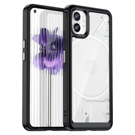 CaseOnn Nothing Phone (1) Kılıf Kamera Korumalı Darbe Emici Şeffaf Arka Kapak Siyah
