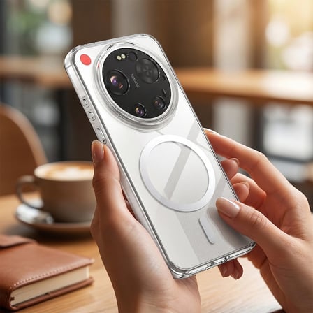 CaseOnn Xiaomi 17 Ultra Kılıf Kablosuz Şarj Özellikli Sararmaz Kristal Sert Kapak Şeffaf