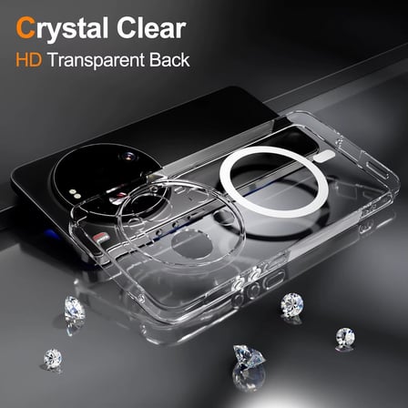 CaseOnn Xiaomi 17 Ultra Kılıf Kablosuz Şarj Özellikli Sararmaz Kristal Sert Kapak Şeffaf