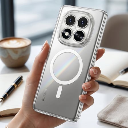 CaseOnn Xiaomi Redmi Note 14 Pro 5G Kılıf Kablosuz Şarj Özellikli Sararmaz Kristal Sert Kapak Şeffaf