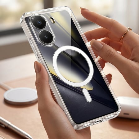 CaseOnn Xiaomi Poco X7 Pro Kılıf Kablosuz Şarj Özellikli Sararmaz Kristal Sert Kapak Şeffaf