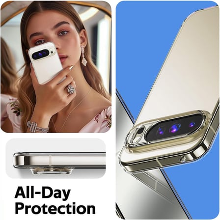 CaseOnn Google Pixel 10 Pro XL Kılıf Transparan Silikon Koruma Şeffaf
