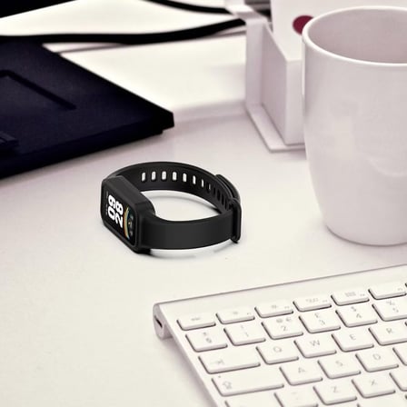 CaseOnn Xiaomi Redmi Band 3 Kordon Tam Korumalı Spor Silikon Kordon Kayış Siyah
