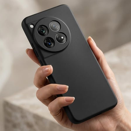 CaseOnn OnePlus 12 Kılıf Kamera Korumalı Mikrofiber Astarlı Lansman Siyah