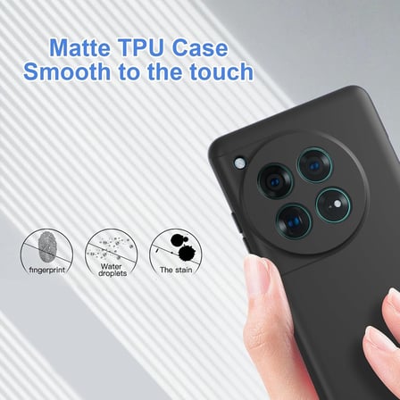 CaseOnn OnePlus 12 Kılıf Kamera Korumalı Mikrofiber Astarlı Lansman Siyah