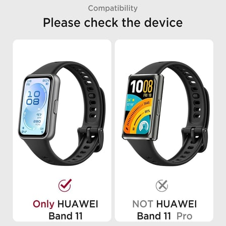 CaseOnn Huawei Band 11 Kılıf Ekran Korumalı 360 Tam Koruma Siyah
