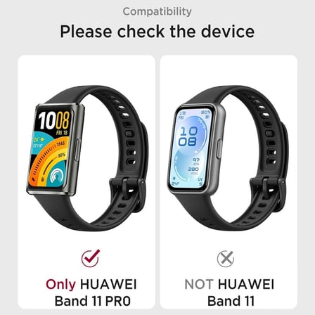 CaseOnn Huawei Band 11 Pro Kılıf Ekran Korumalı 360 Tam Koruma Siyah