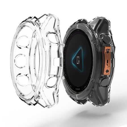 CaseOnn Garmin Fenix 8 - 51 mm, AMOLED Kılıf Darbeye Dayanıklı Kasa Koruyucu Esnek Silikon Şeffaf