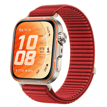 CaseOnn Huawei Watch Fit 5 Pro Kordon Hasır Kumaş Nylon Kayış Kırmızı