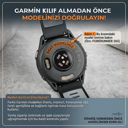 CaseOnn Garmin fenix 8 Pro – 51 mm, MicroLED Kılıf Darbeye Dayanıklı Kasa Koruyucu Esnek Silikon Füme