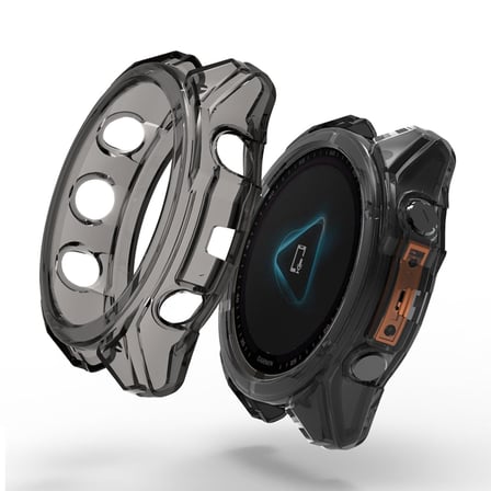 CaseOnn Garmin fenix 8 Pro – 51 mm, MicroLED Kılıf Darbeye Dayanıklı Kasa Koruyucu Esnek Silikon Füme