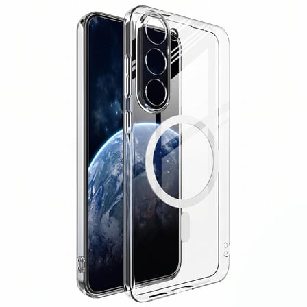 CaseOnn Tecno Spark 40 Pro Kılıf MagSafe Özellikli Sararmaz Kristal Sert Kapak Şeffaf