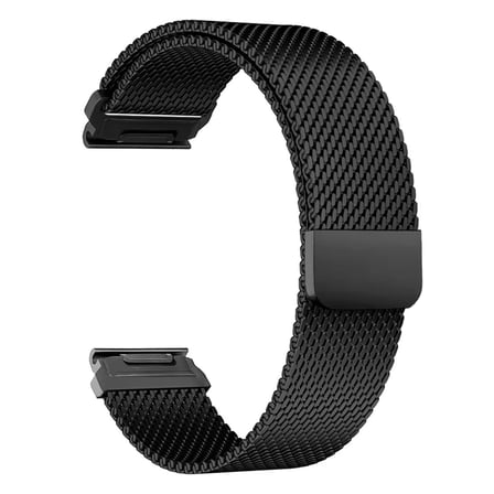 CaseOnn Garmin Instinct 3 – 50 mm, AMOLED, Tactical Edition Kordon Quickfit Manyetik Metal Hasır Yedek Kayış Siyah