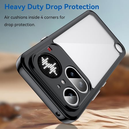 CaseOnn Nothing Phone (4a) Pro Kılıf Kamera Korumalı Darbe Emici Şeffaf Arka Kapak Siyah