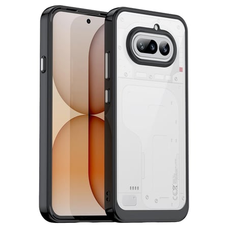 CaseOnn Nothing Phone (4a) Kılıf Kamera Korumalı Darbe Emici Şeffaf Arka Kapak Siyah