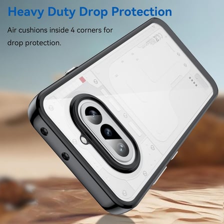 CaseOnn Nothing Phone (4a) Kılıf Kamera Korumalı Darbe Emici Şeffaf Arka Kapak Siyah
