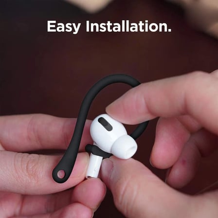 CaseOnn Xiaomi Redmi Buds 6 Active Kulak Üstü Kulaklık Tutucu Spor Kanca, Esnek Silikon Düşme Önleyici Askı Siyah