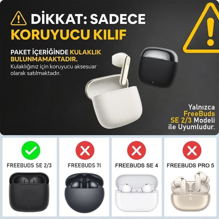 CaseOnn Huawei FreeBuds SE 3 Kılıf Karakter Figürlü Tüylü Hllo Ktty