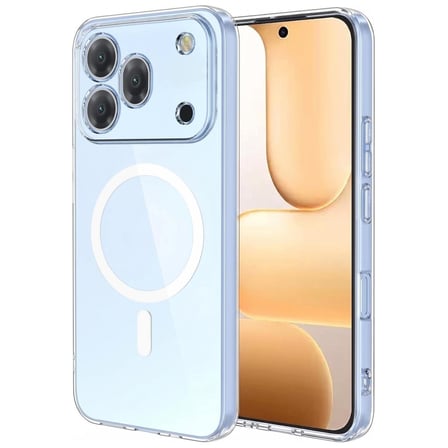 CaseOnn Honor 600 Pro 5G Kılıf MagSafe Özellikli Sararmaz Kristal Sert Kapak Şeffaf