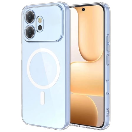 CaseOnn Honor 600 5G Kılıf MagSafe Özellikli Sararmaz Kristal Sert Kapak Şeffaf