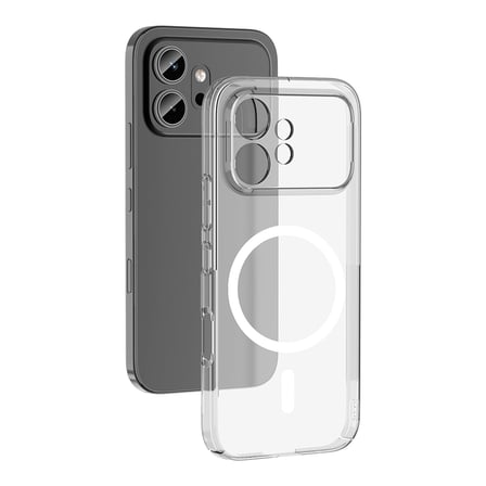 CaseOnn Honor 600 5G Kılıf MagSafe Özellikli Sararmaz Kristal Sert Kapak Şeffaf