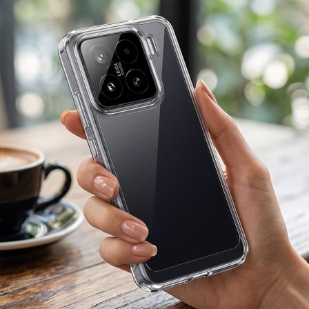 CaseOnn Xiaomi 15 Kılıf Kamera Korumalı Darbe Emici Şeffaf Arka Kapak Tam Şeffaf
