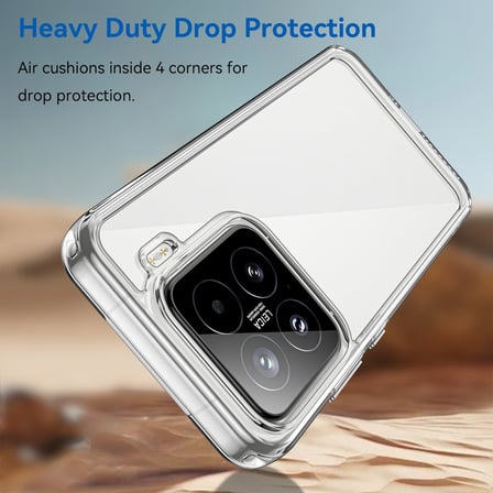CaseOnn Xiaomi 15 Kılıf Kamera Korumalı Darbe Emici Şeffaf Arka Kapak Tam Şeffaf