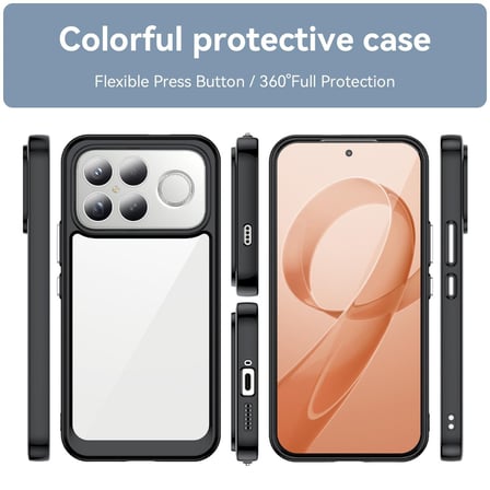 CaseOnn Xiaomi Poco F8 Ultra Kılıf Kamera Korumalı Darbe Emici Şeffaf Arka Kapak Siyah
