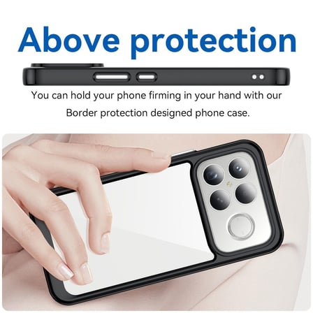 CaseOnn Xiaomi Poco F8 Ultra Kılıf Kamera Korumalı Darbe Emici Şeffaf Arka Kapak Siyah