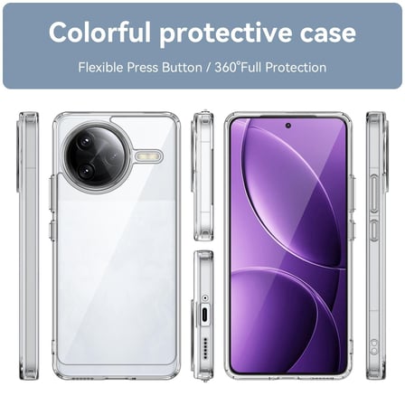 CaseOnn Xiaomi Redmi K80 Kılıf Kamera Korumalı Darbe Emici Şeffaf Arka Kapak Tam Şeffaf