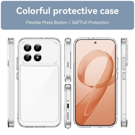 CaseOnn Xiaomi Redmi K90 Kılıf Kamera Korumalı Darbe Emici Şeffaf Arka Kapak Tam Şeffaf