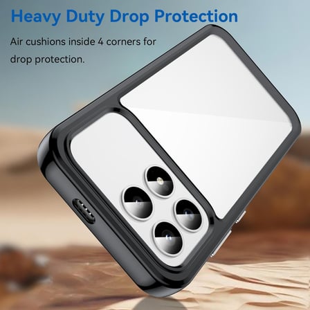 CaseOnn Xiaomi Redmi K90 Kılıf Kamera Korumalı Darbe Emici Şeffaf Arka Kapak Siyah