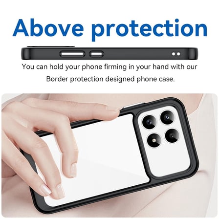 CaseOnn Xiaomi Redmi K90 Kılıf Kamera Korumalı Darbe Emici Şeffaf Arka Kapak Siyah