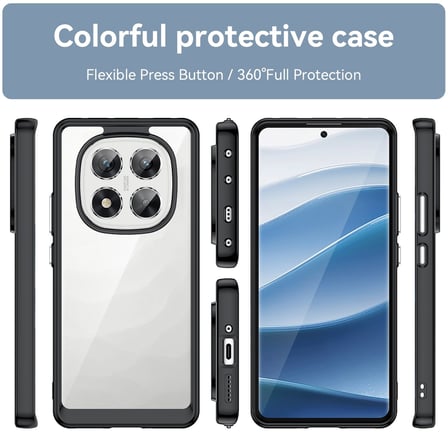 CaseOnn Xiaomi Poco M8 Kılıf Kamera Korumalı Darbe Emici Şeffaf Arka Kapak Siyah