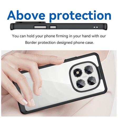 CaseOnn Xiaomi Poco M8 Kılıf Kamera Korumalı Darbe Emici Şeffaf Arka Kapak Siyah