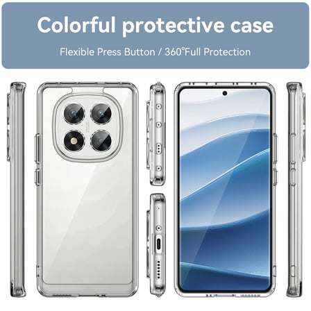CaseOnn Xiaomi Redmi Note 15 Kılıf Kamera Korumalı Darbe Emici Şeffaf Arka Kapak Tam Şeffaf