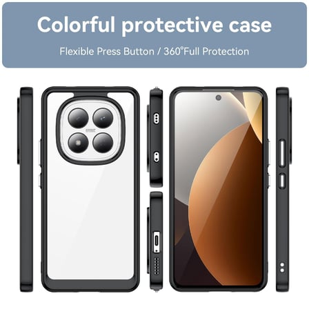 CaseOnn Xiaomi Redmi Note 15 Pro Plus Kılıf Kamera Korumalı Darbe Emici Şeffaf Arka Kapak Siyah