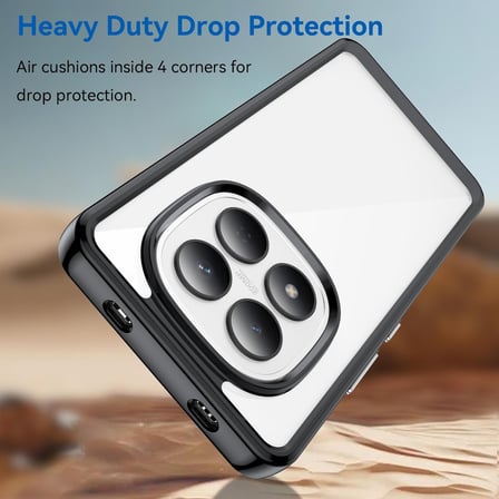 CaseOnn Xiaomi Redmi Note 15 Pro Plus Kılıf Kamera Korumalı Darbe Emici Şeffaf Arka Kapak Siyah