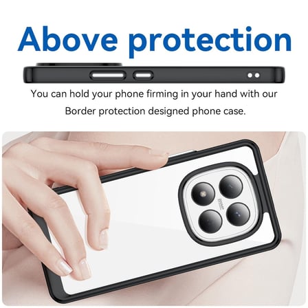 CaseOnn Xiaomi Redmi Note 15 Pro Plus Kılıf Kamera Korumalı Darbe Emici Şeffaf Arka Kapak Siyah