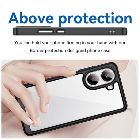 CaseOnn Xiaomi Poco X7 Pro Kılıf Kamera Korumalı Darbe Emici Şeffaf Arka Kapak Siyah