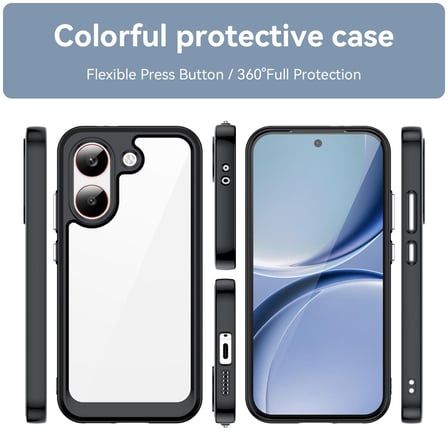 CaseOnn Xiaomi Poco X8 Pro Kılıf Kamera Korumalı Darbe Emici Şeffaf Arka Kapak Siyah