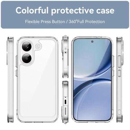 CaseOnn Xiaomi Redmi Turbo 5 Kılıf Kamera Korumalı Darbe Emici Şeffaf Arka Kapak Tam Şeffaf